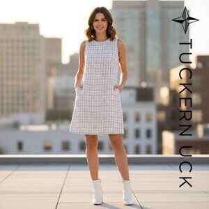 Tuckernuck Pink and White Tweed A-Line Mini Dress